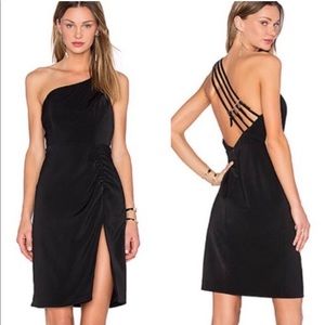 NBD Black Slit Dress with Strappy back